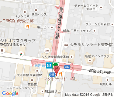 東新宿駅 路上自転車等駐輪場 路上3の地図