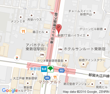 東新宿駅自転車駐輪場の地図
