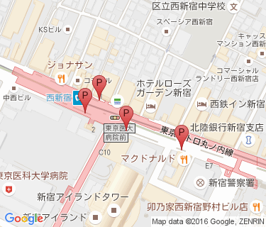 西新宿駅自転車駐輪場の地図