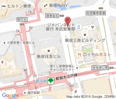 都庁前駅 自転車等整理区画 A区画の地図