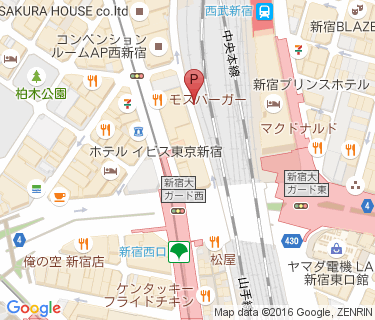 新宿西口駅自転車等駐輪場の地図