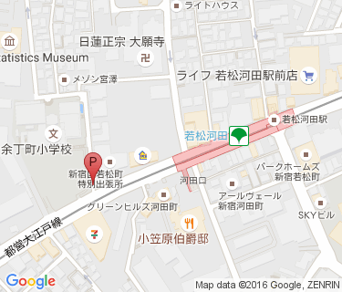 若松河田駅自転車等整理区画の地図