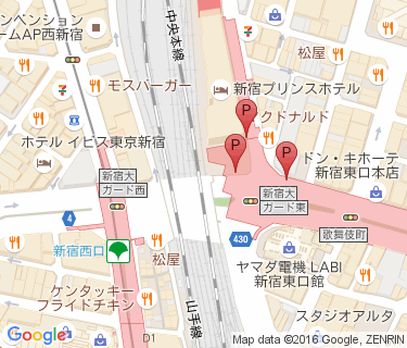西武スマイルパーク 西武新宿駅自転車駐輪場の地図