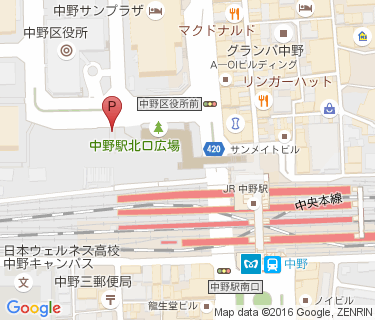 中野駅北口中央自転車駐車場の地図
