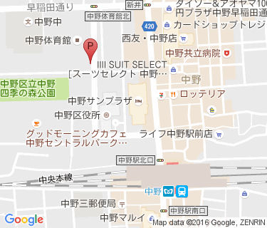 中野けやき通り自転車駐車場の地図