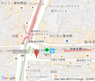 東中野駅前広場地下自転車駐車場の地図
