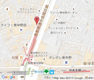 東中野駅(地下)自転車駐車場の地図