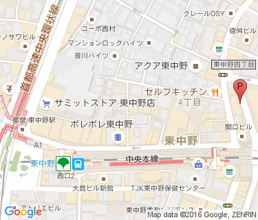 東中野東整理区画の地図