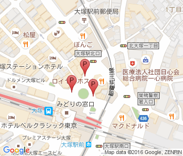 大塚駅北口路上自転車駐車場の地図