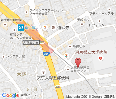 新大塚駅路上自転車駐車場の地図