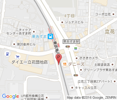 東あずま駅西臨時自転車駐車場の地図