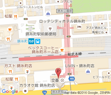 錦糸町駅南口地下自転車駐車場の地図