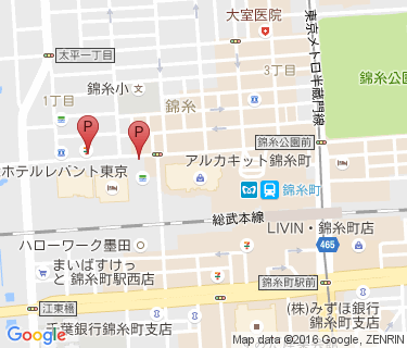 錦糸町駅北斎通り路上自転車駐車場の地図