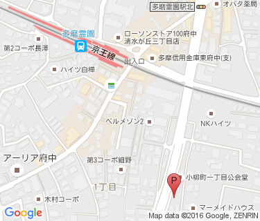 多磨霊園駅南特別臨時自転車駐車場の地図