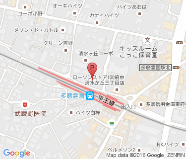 多磨霊園駅北自転車駐車場の地図