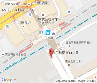 田町駅東口自転車等駐車場の地図