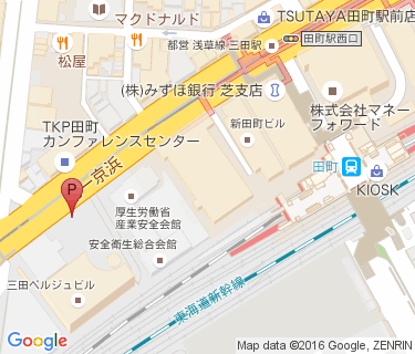 田町駅西口第1暫定自転車等駐車場の地図