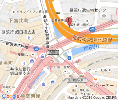 飯田橋自転車駐車場の地図