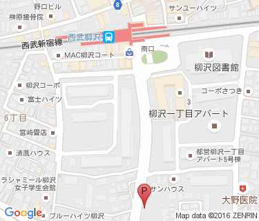 西武柳沢駅南口自転車駐車場の地図