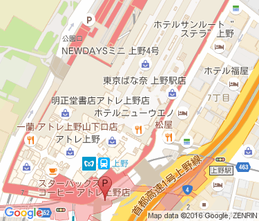上野駅中央口前自転車置場の地図