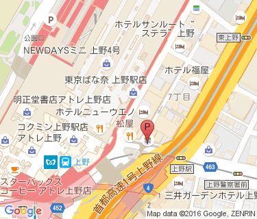 上野駅浅草口前自転車置場の地図