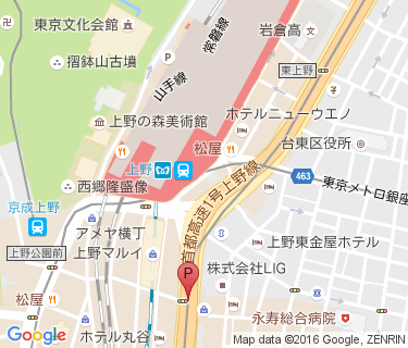 上野駅南自転車置場の地図