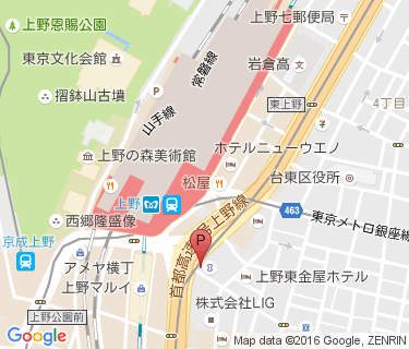 上野駅東自転車置場の地図