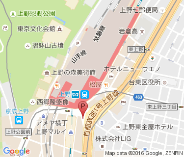 上野駅西自転車置場の地図