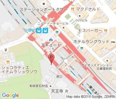日暮里駅西口南自転車置場の地図