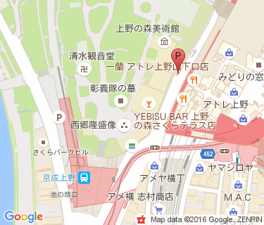 上野公園通り原動機付自転車駐車場の地図