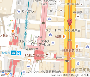 秋葉原駅東口第2自転車駐車場の地図