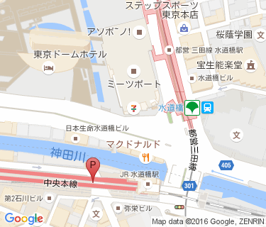 水道橋駅自転車駐車場の地図