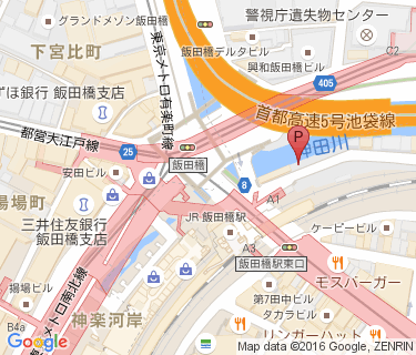 飯田橋駅東口第2自転車駐車場の地図