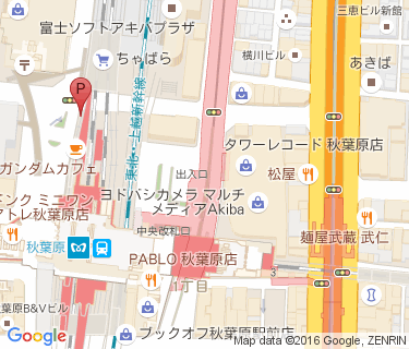 秋葉原駅西側高架下自転車駐車場の地図