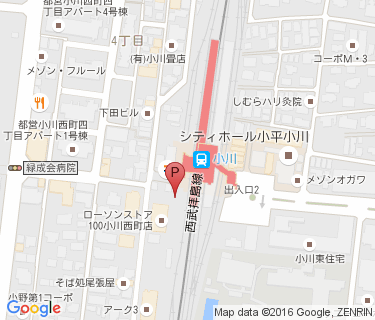 小川駅西口有料自転車駐車場の地図