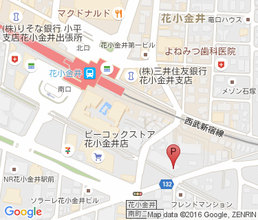 花小金井駅南有料自転車駐車場の地図