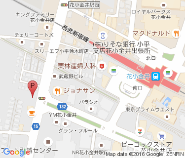 花小金井駅西第一無料自転車駐車場の地図