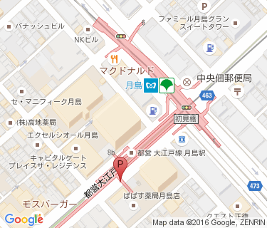 月島駅地下駐輪場の地図