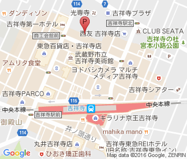 吉祥寺駅北自転車駐車場の地図