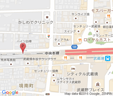 武蔵境駅西中央高架下自転車駐車場の地図