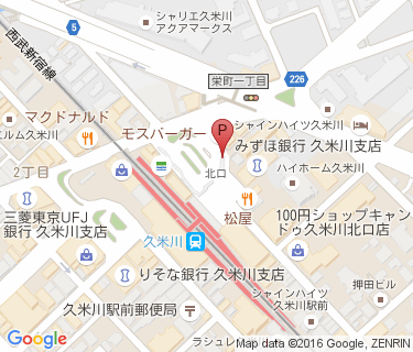 久米川駅北口地下駐輪場の地図