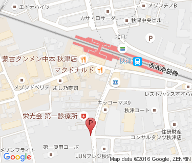 秋津駅第1駐輪場の地図