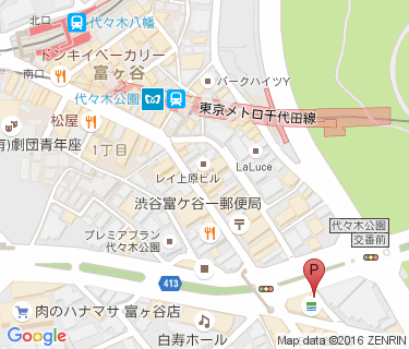 富ヶ谷遊歩道バイク駐車場の地図