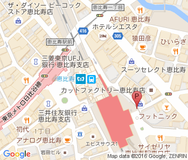 恵比寿駅東自動二輪車等駐車場の地図