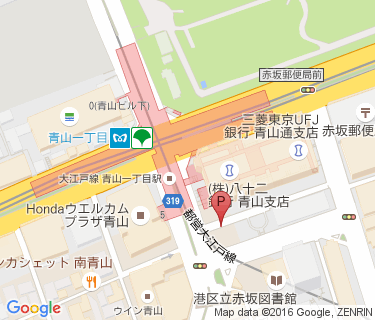 青山一丁目駅前暫定自転車駐車場の地図