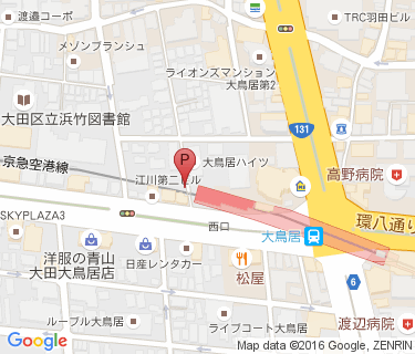 三井のリパーク TSUTAYA大鳥居店お客様駐輪場の地図