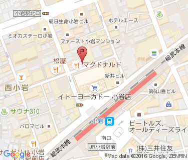 三井のリパーク マクドナルド小岩北口店自転車駐輪場の地図
