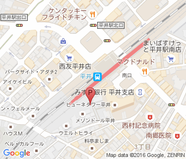 三井のリパーク 平井駅前駐輪場の地図