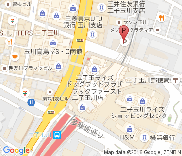 東急二子玉川駅駐輪場の地図