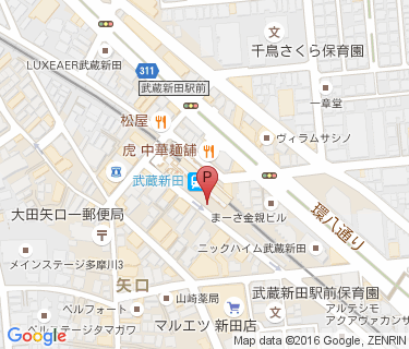 東急武蔵新田駅駐輪場の地図